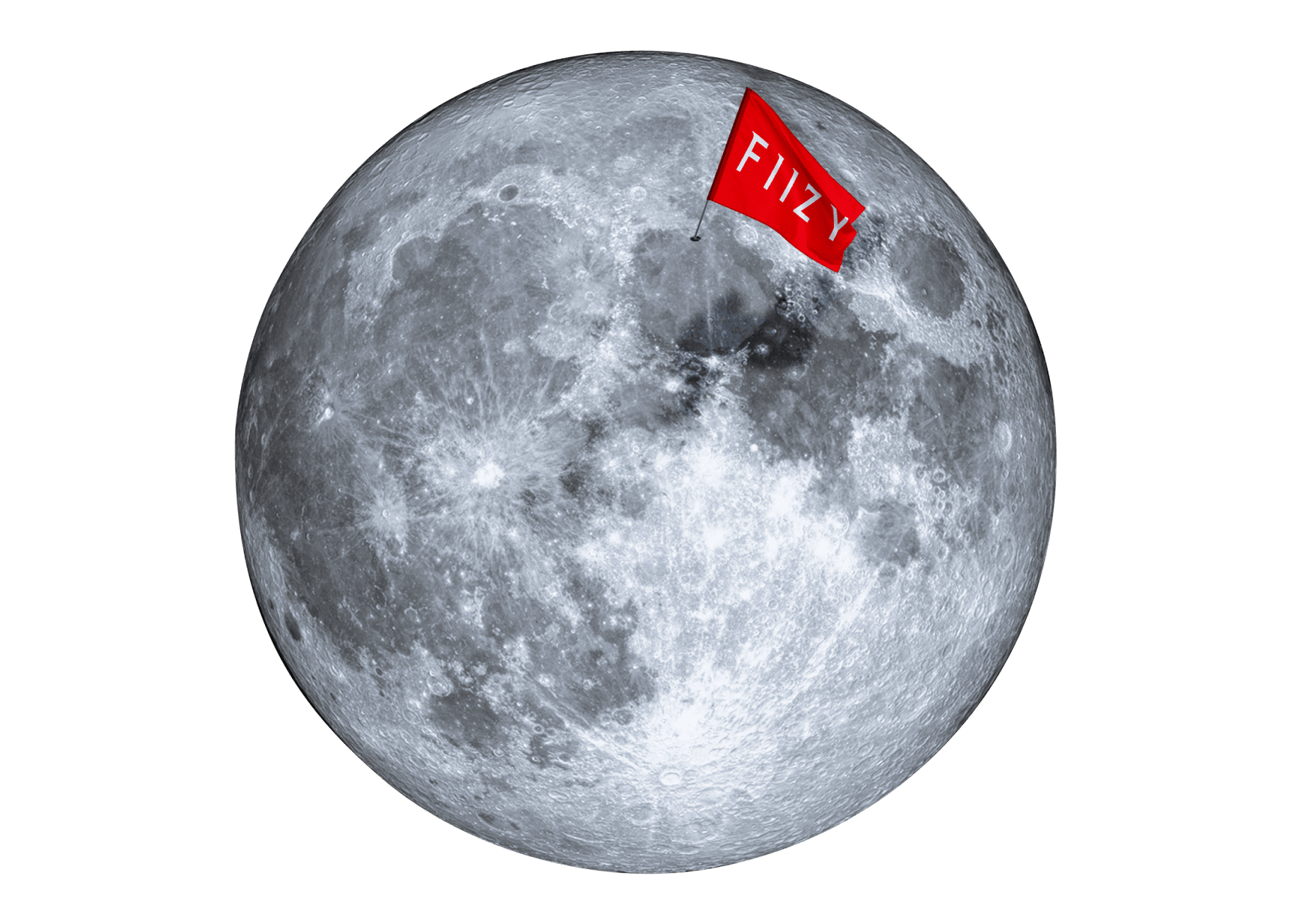 moon picture with Fiizy flag